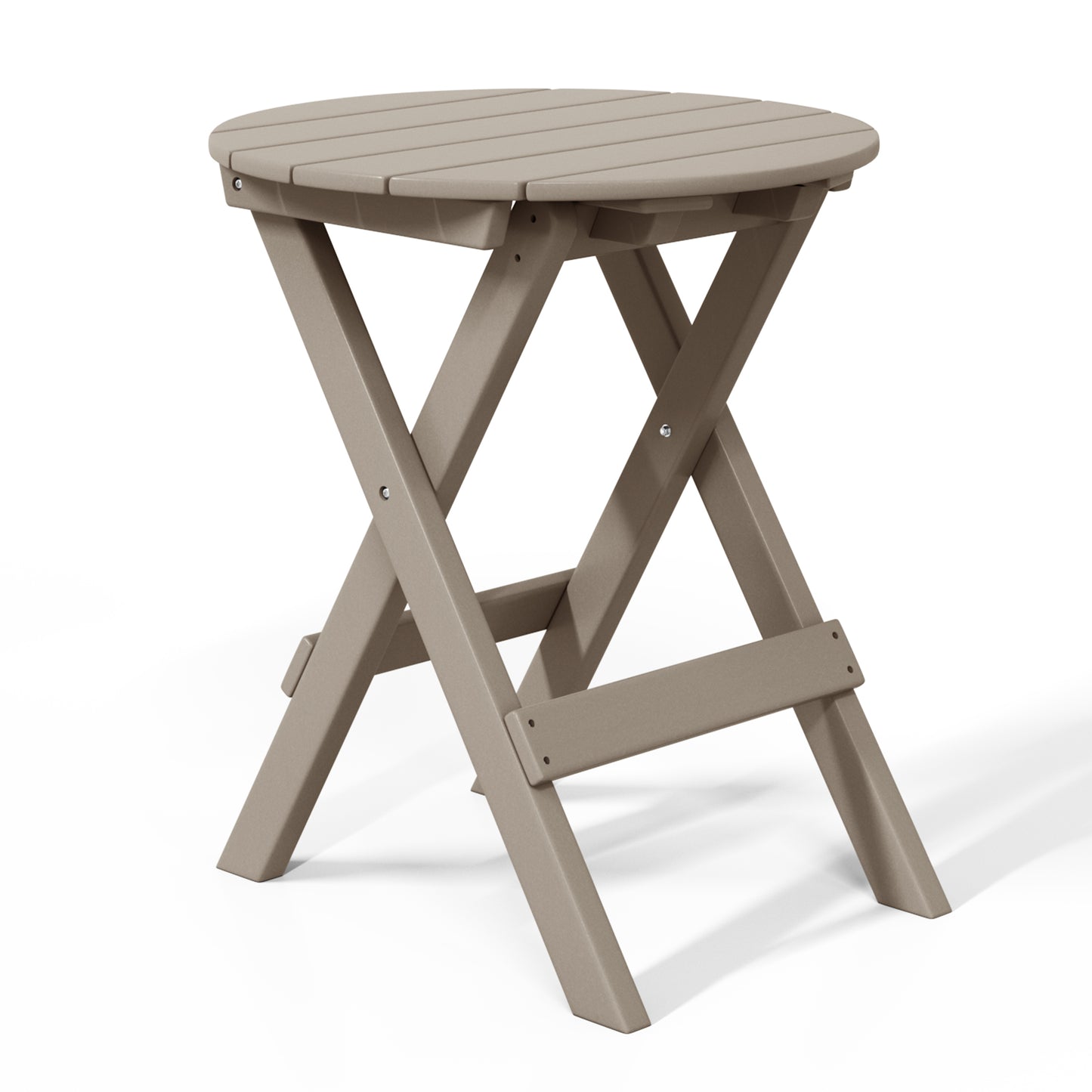 Tuscany All-Weather Outdoor Patio Round Folding Dining Table (24" Top) Weathered Wood Seahawk Designs Patio Dining Tables