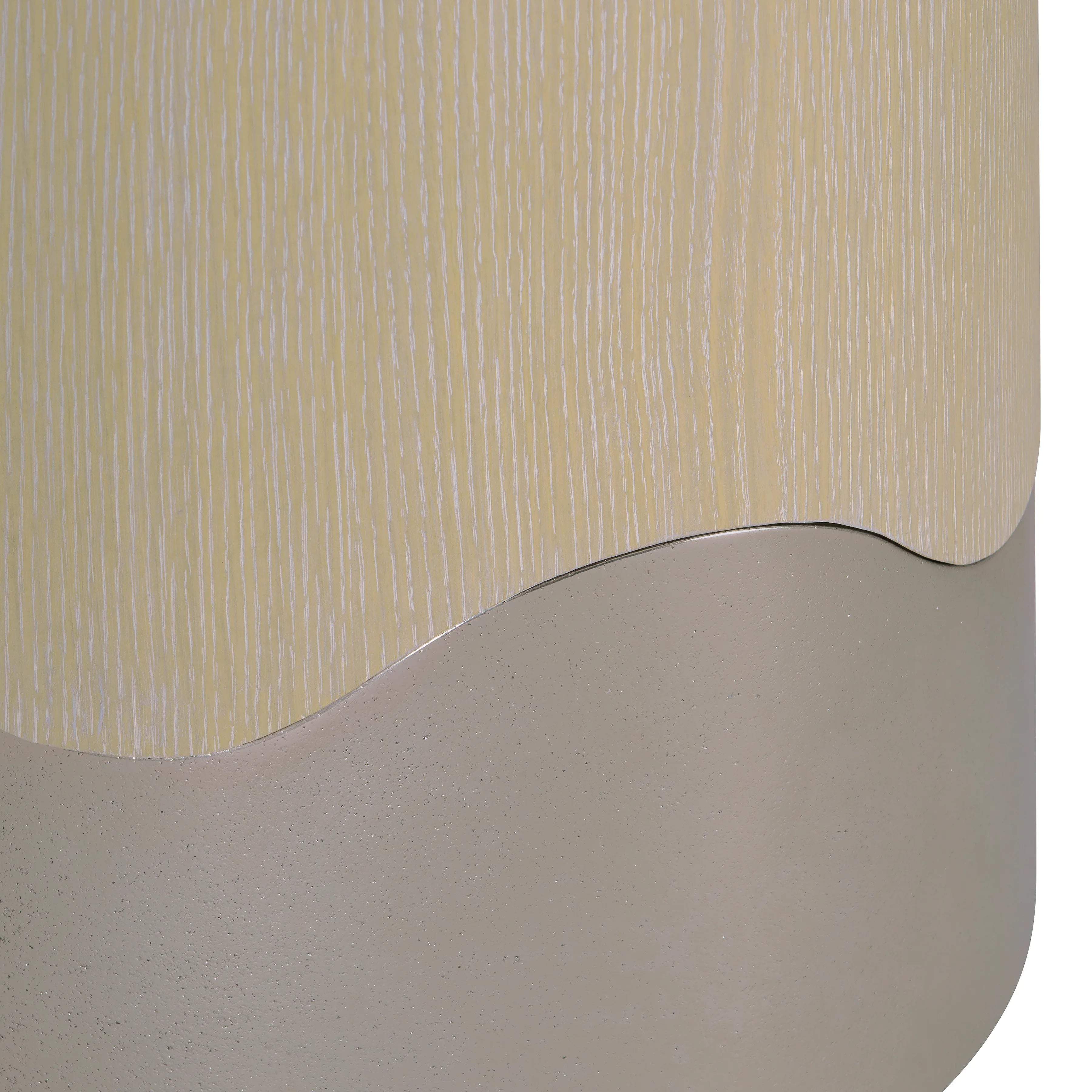 Bernhardt Solaria Accent Table — Cast Aluminum Waves, White Oak Bernhardt End Table
