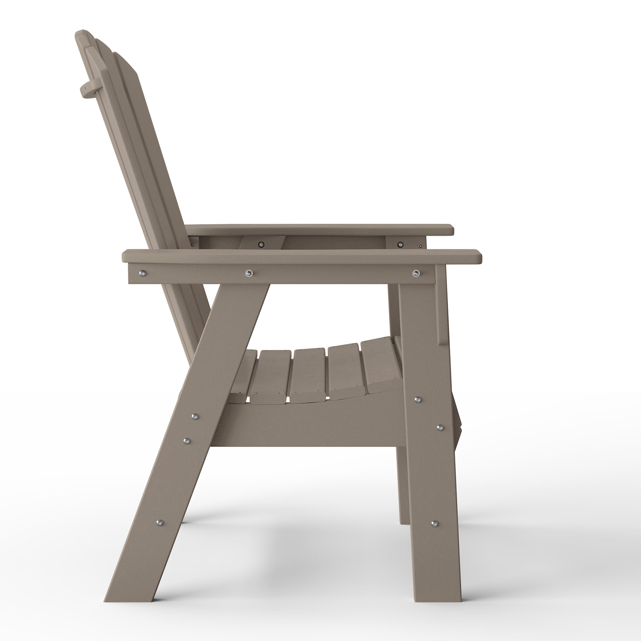 Westport All-Weather Outdoor Classic Adirondack Dining Chair Weathered Wood Seahawk Designs Patio Dining Chairs