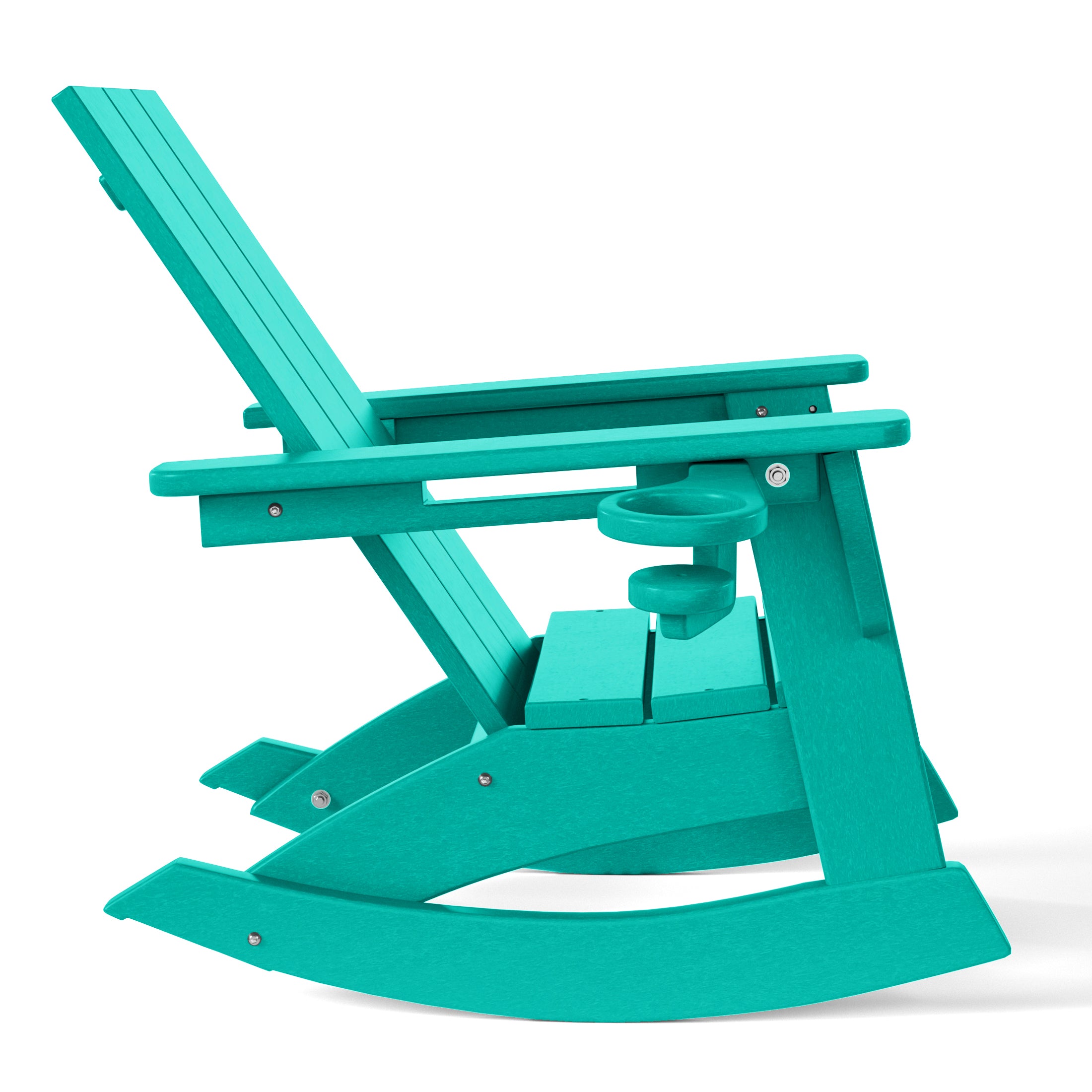 Tiny Terraces Kids Modern Adirondack Rocking Chair with Cup Holder (Set of 2) Seahawk Designs Kids Patio Rocking Chairs