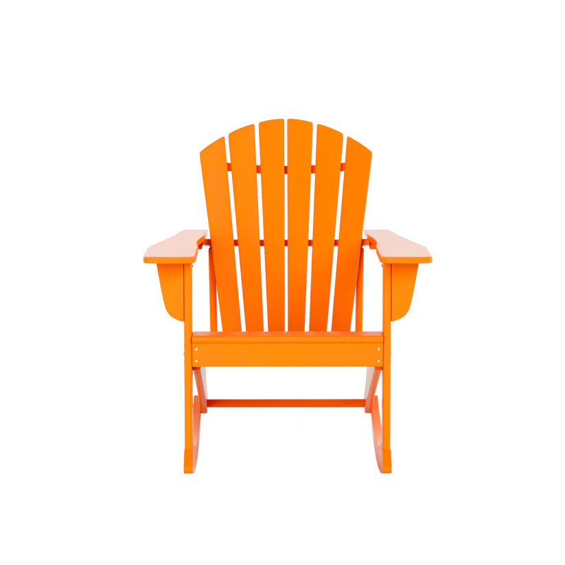 Westport All-Weather Outdoor Rocking Adirondack Chair Orange Seahawk Designs Patio Rocking Chairs