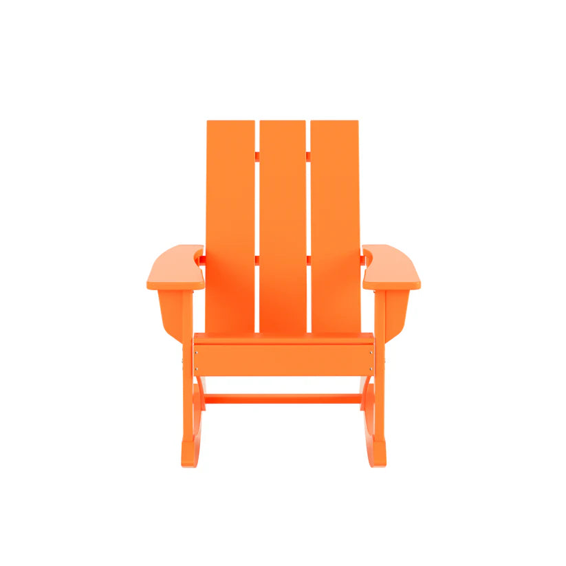 Malibu Modern All-Weather Outdoor Rocking Adirondack Chair Orange Seahawk Designs Patio Rocking Chairs