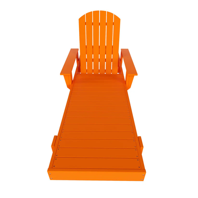 Westport Classic All-Weather Outdoor Adirondack Reclining Sun Lounger With Arms Rests Orange Seahawk Designs Patio Chaise Lounges