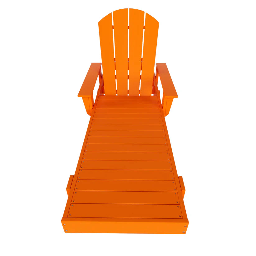 Chatham All-Weather Outdoor Adirondack Reclining Sun Lounger With Arms Rests & Wheels Orange Seahawk Designs Patio Chaise Lounges