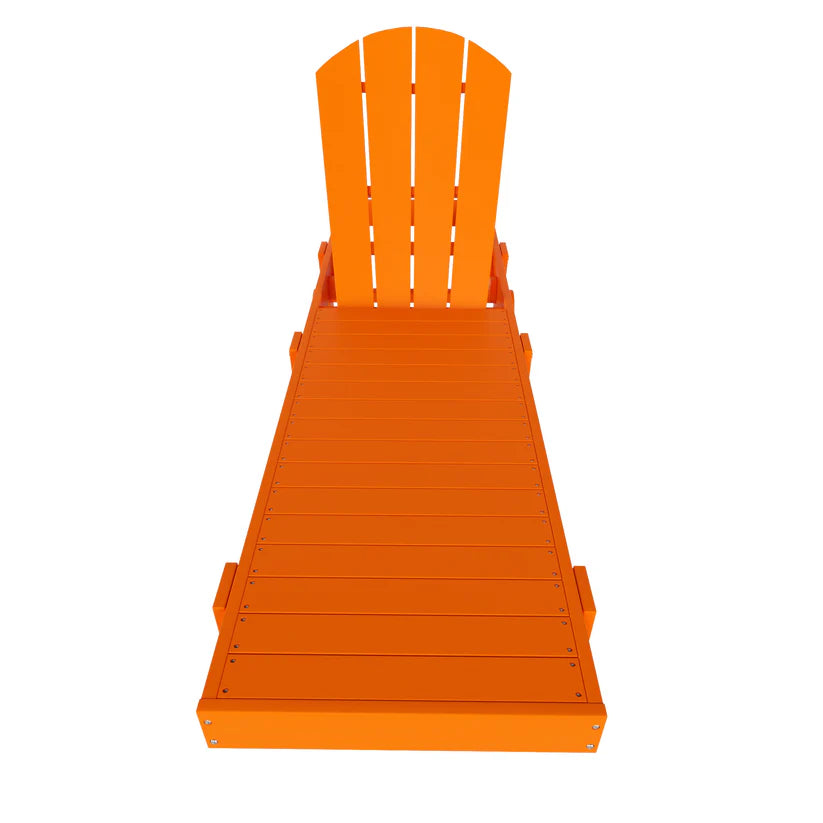 Chatham All-Weather Outdoor Adirondack Reclining Sun Lounger With Wheels Orange Seahawk Designs Patio Chaise Lounges