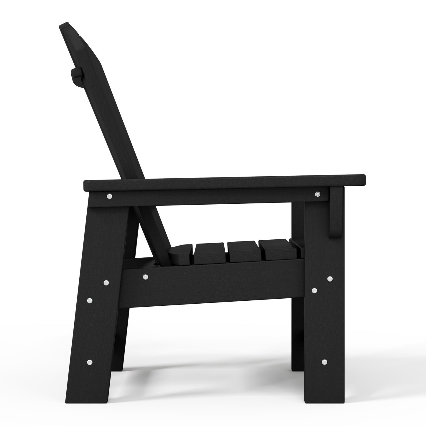Tiny Terraces Kids' All-Weather Outdoor Poly Adirondack Chair Black Seahawk Designs Kids Adirondack Chairs