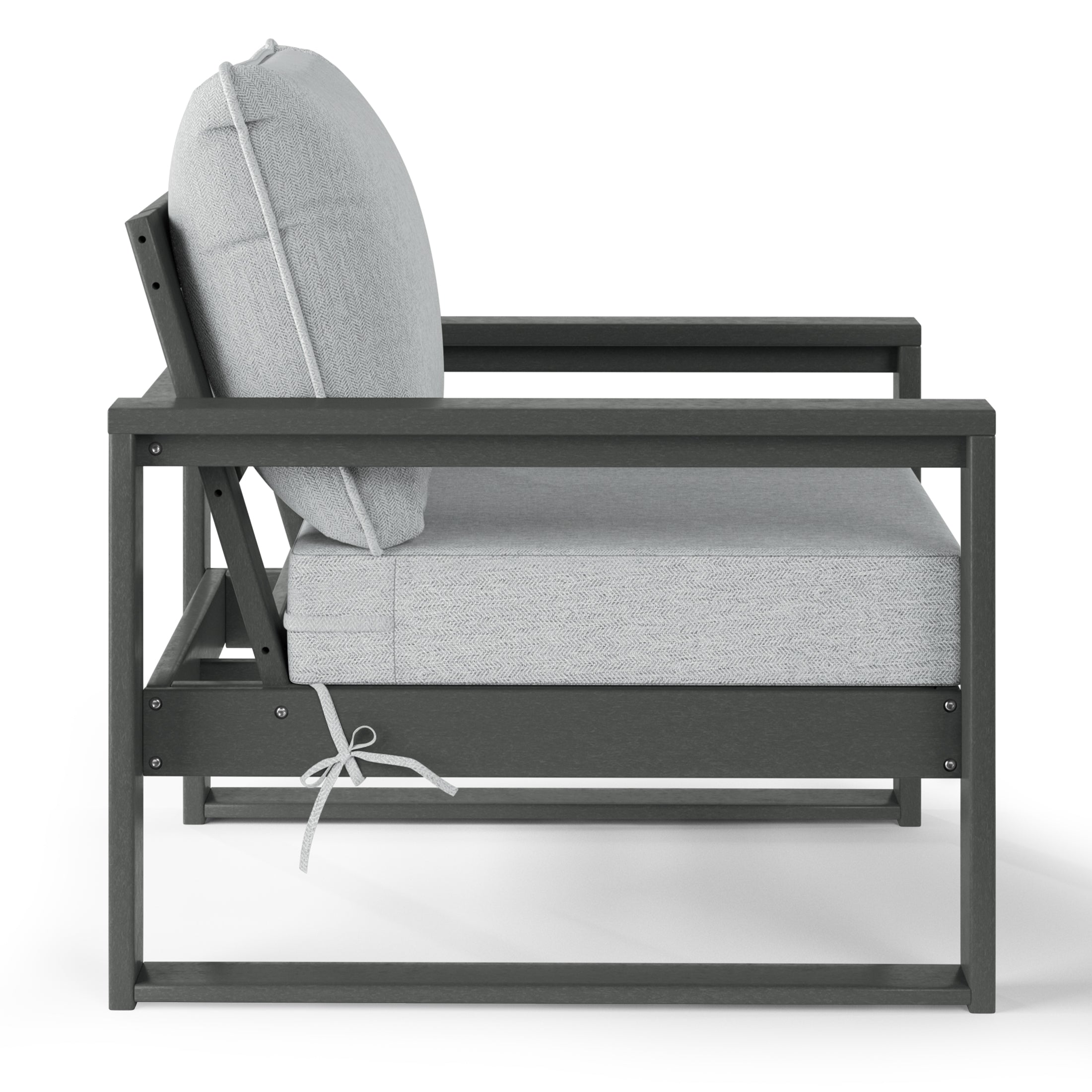 Signature All-Weather Outdoor Modular Patio Deep Seating Club Arm Chair Gray Light Gray Seahawk Designs Patio Chairs
