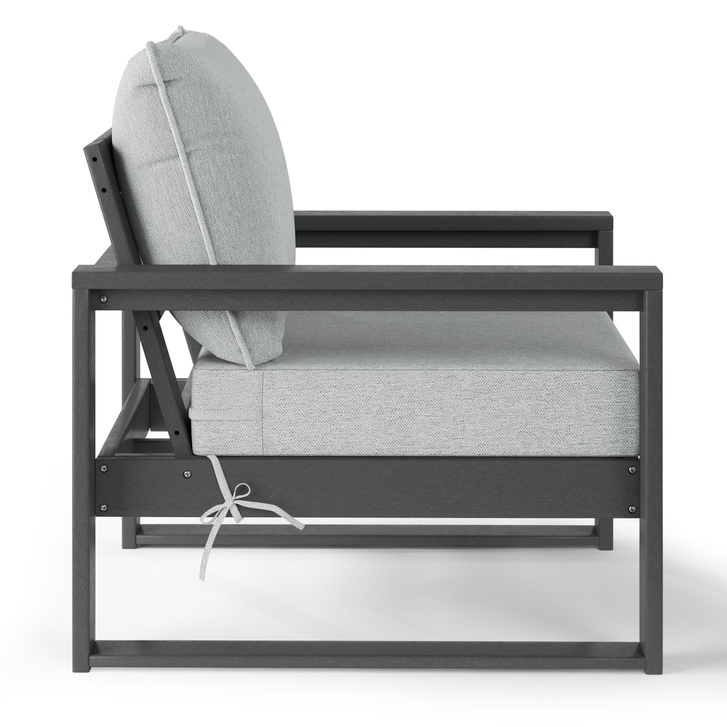 Signature All-Weather Outdoor Modular Patio Deep Seating Club Arm Chair Gray Light Gray Seahawk Designs Patio Chairs