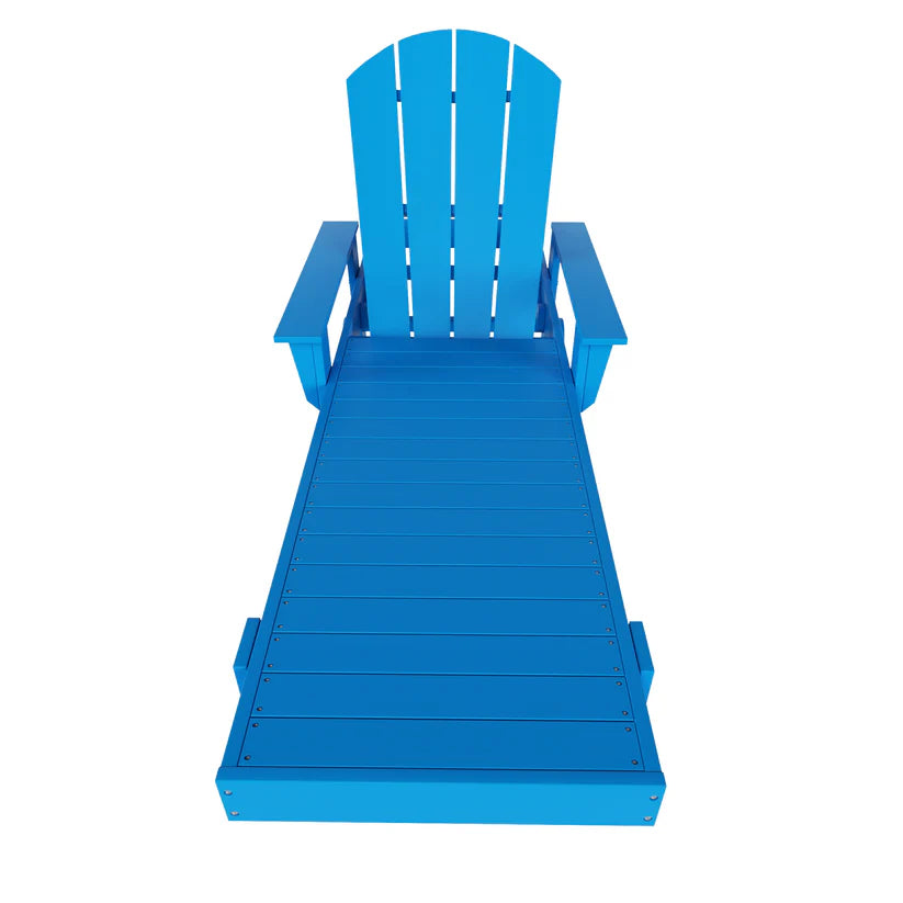 Chatham All-Weather Outdoor Adirondack Reclining Sun Lounger With Arms Rests & Wheels Pacific Blue Seahawk Designs Patio Chaise Lounges