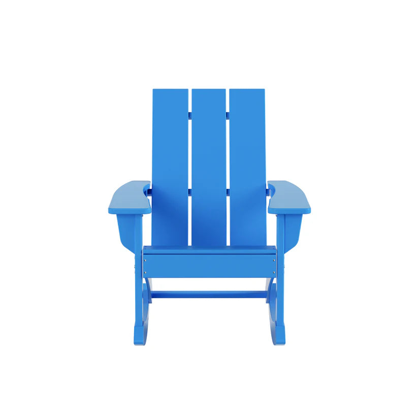 Malibu Modern All-Weather Outdoor Rocking Adirondack Chair Pacific Blue Seahawk Designs Patio Rocking Chairs