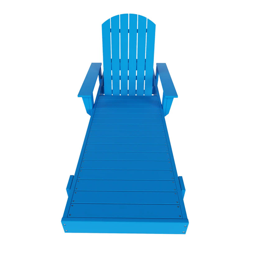 Westport Classic All-Weather Outdoor Adirondack Reclining Sun Lounger With Arms Rests Pacific Blue Seahawk Designs Patio Chaise Lounges