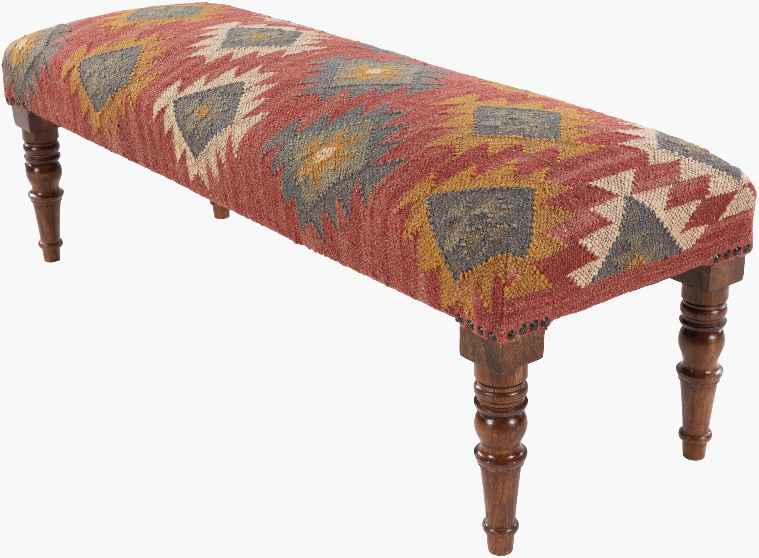 Panja Bench — Beige/Dark Brown
