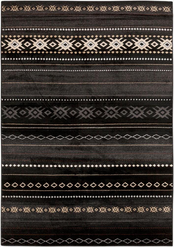 Paramount Machine Woven Rug — Black/Charcoal