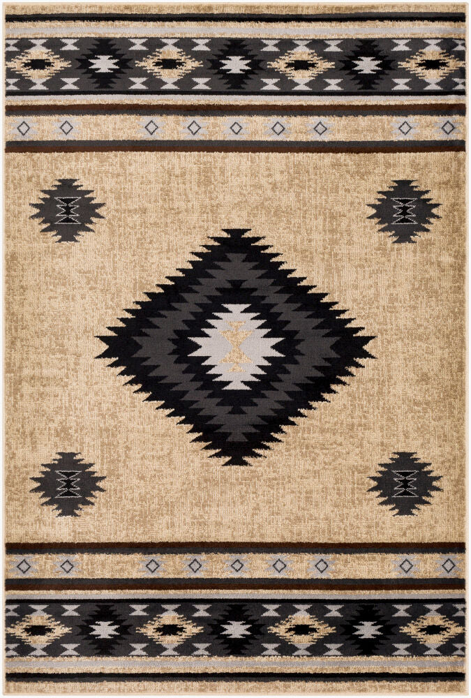Paramount Machine Woven Rug — Black/Charcoal