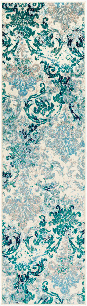 Paramount Machine Woven Rug — Aqua/Cream