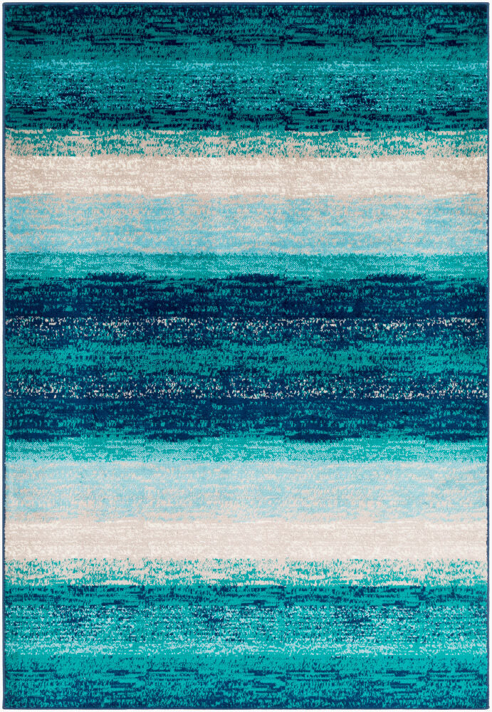 Paramount Machine Woven Rug — Aqua/Cream