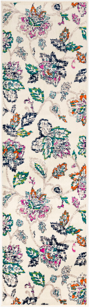 Paramount Machine Woven Rug — Aqua/Bright Orange