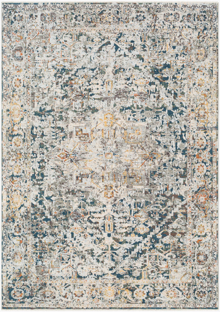 Presidential Machine Woven Rug — Blue/Charcoal