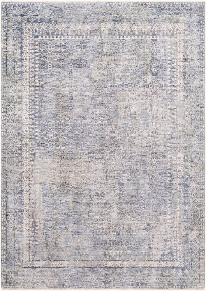 Presidential Machine Woven Rug — Blue/Dusty Sage