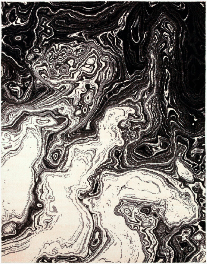Pepin Machine Woven Rug — Black/Cream