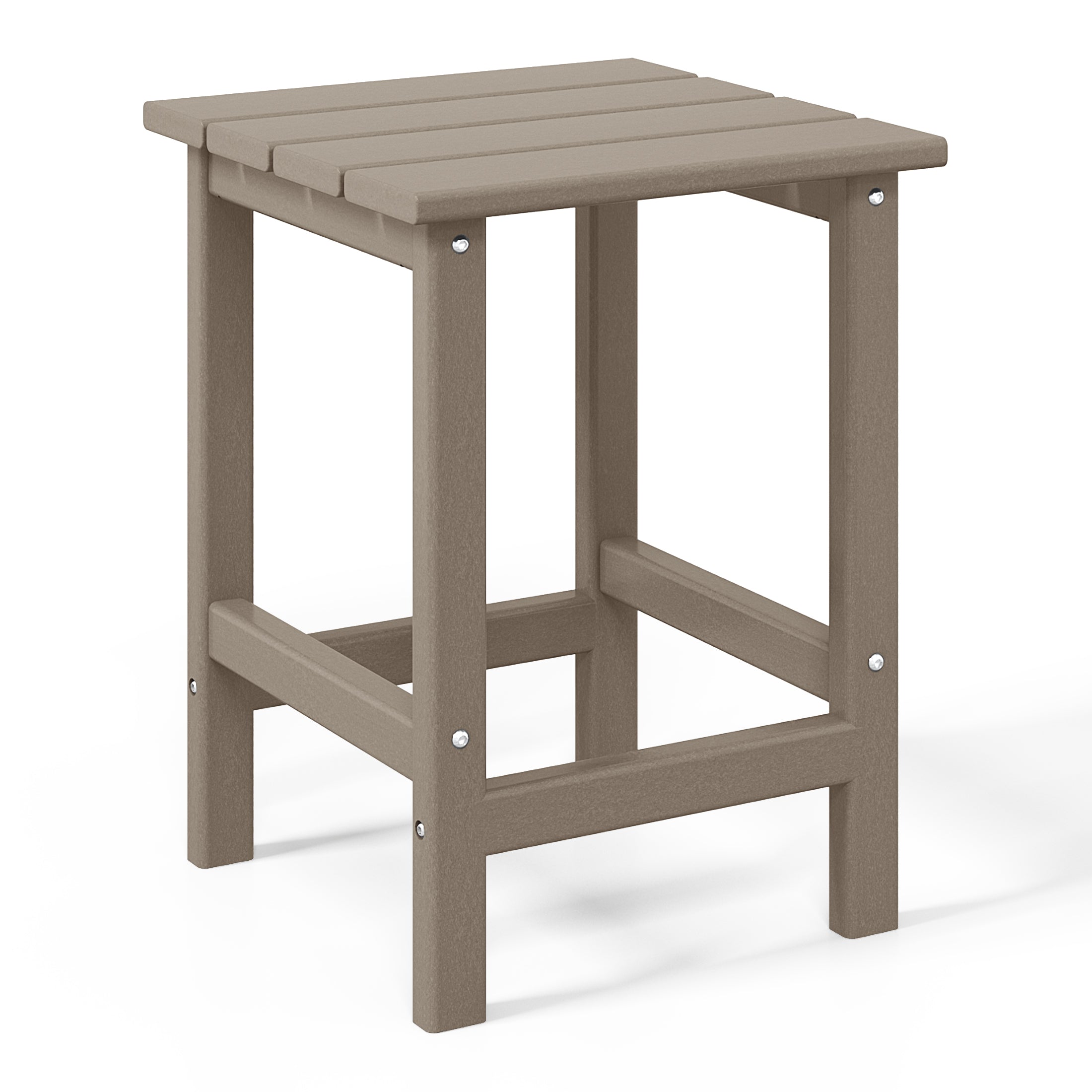 Tuscany All-Weather Outdoor Side Table (18" Height) Weathered Wood Seahawk Designs Patio Side Tables