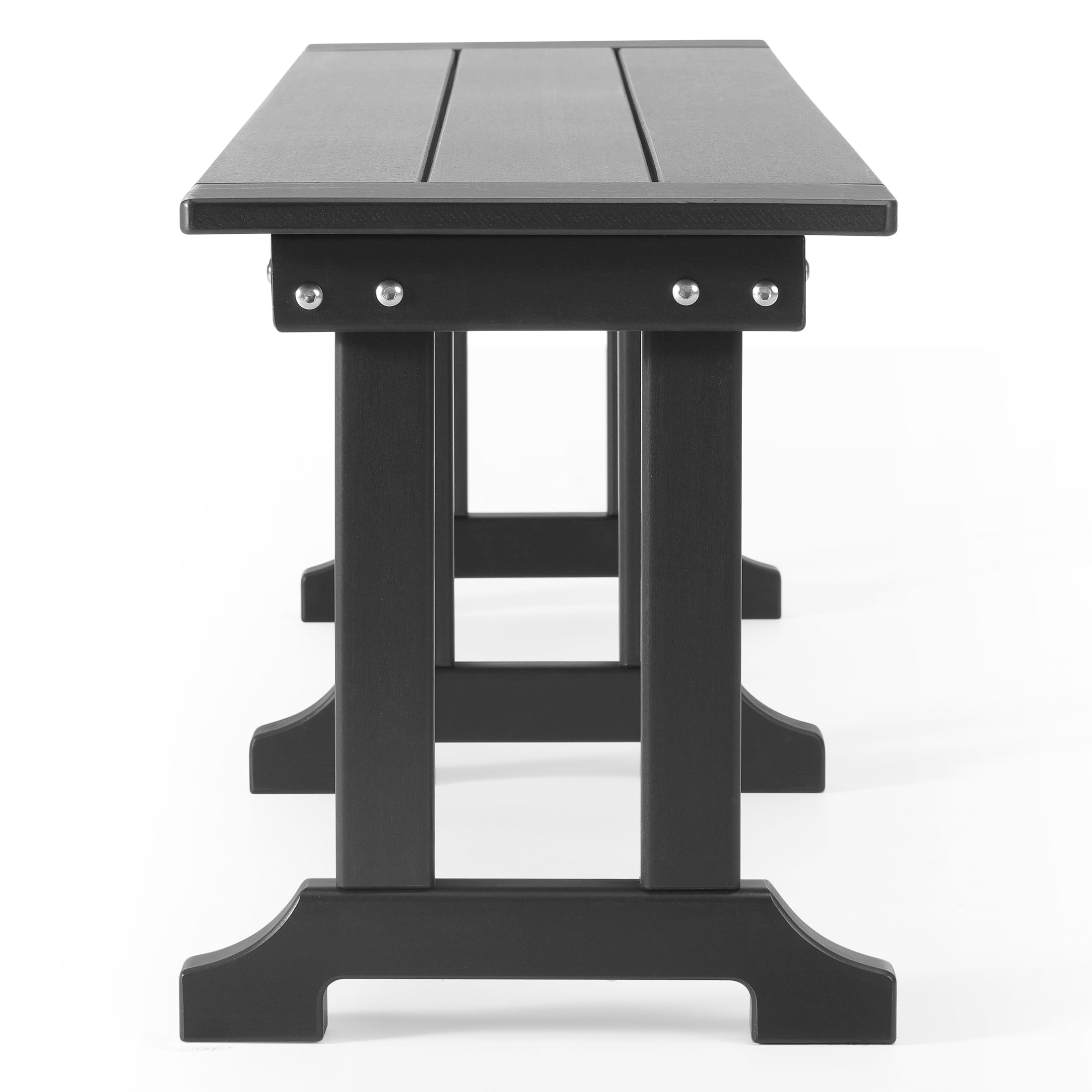 Tuscany All-Weather Outdoor 65" Trestle Dining Bench Gray Seahawk Designs Patio Benches