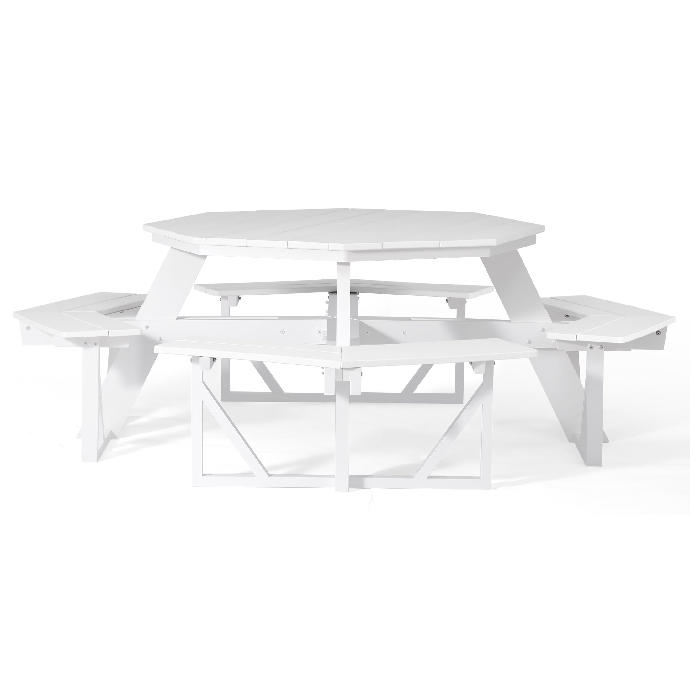 Vista 48" Octagon Picnic Table White Seahawk Designs Picnic Tables