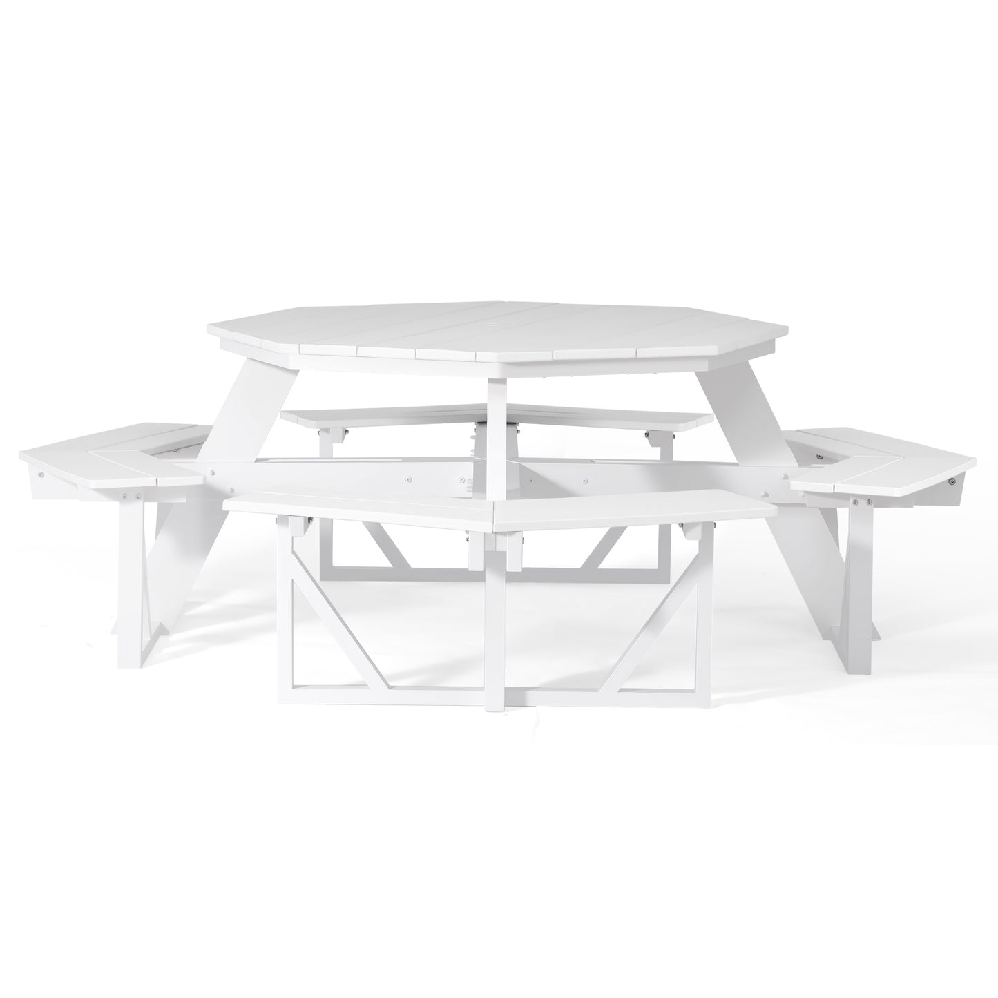 Vista 48" Octagon Picnic Table White Seahawk Designs Picnic Tables
