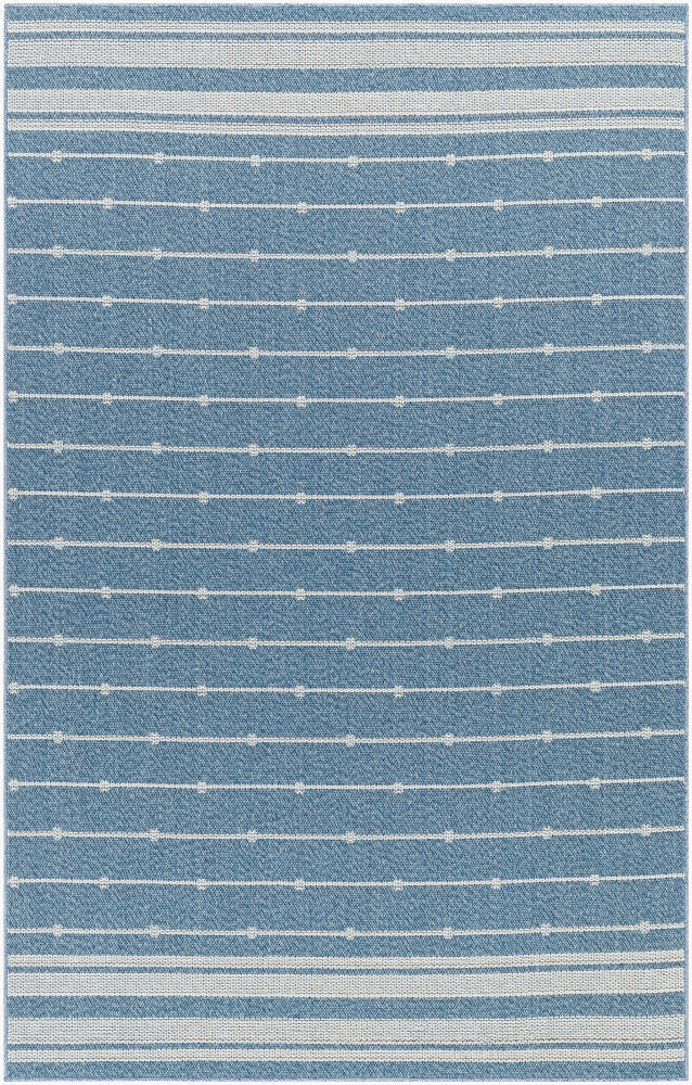 Pismo Beach Machine Woven Rug — Blue/White