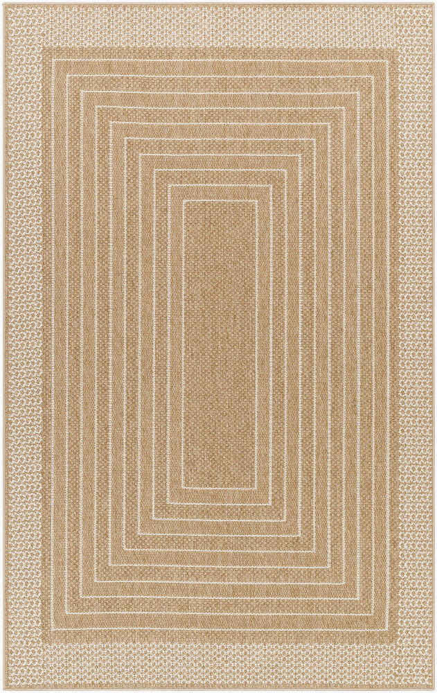Pismo Beach Machine Woven Rug — Tan/White