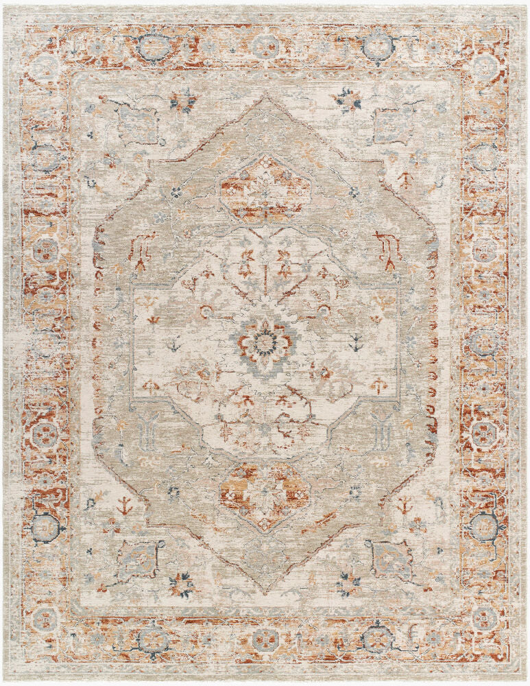 Poem Machine Woven Rug — Aqua/Beige