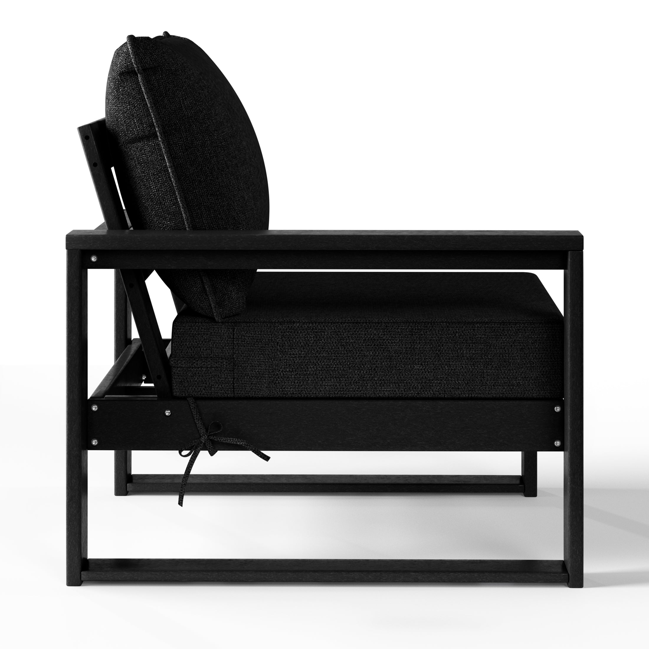 Signature All-Weather Outdoor Modular Patio Deep Seating Left Arm Chair (Left Arm Sectional Seat) Black Black Seahawk Designs Patio Chairs