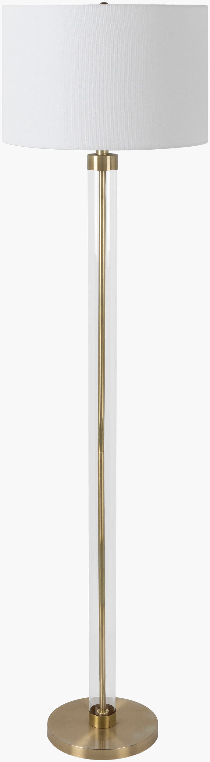 Peninsula Accent Floor Lamp — Clear/Metallic - Brass