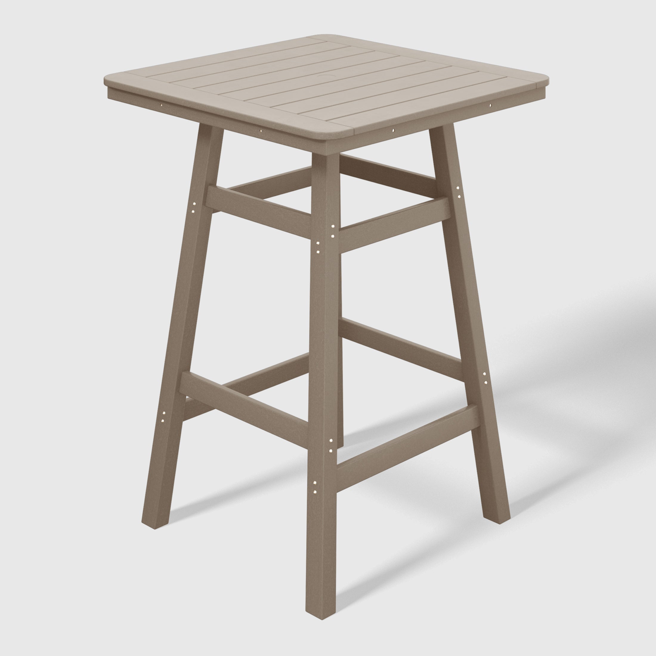 Stockholm All-Weather Outdoor 30" Square Bar Table (42" Height) Weathered Wood Seahawk Designs Patio Bar Tables