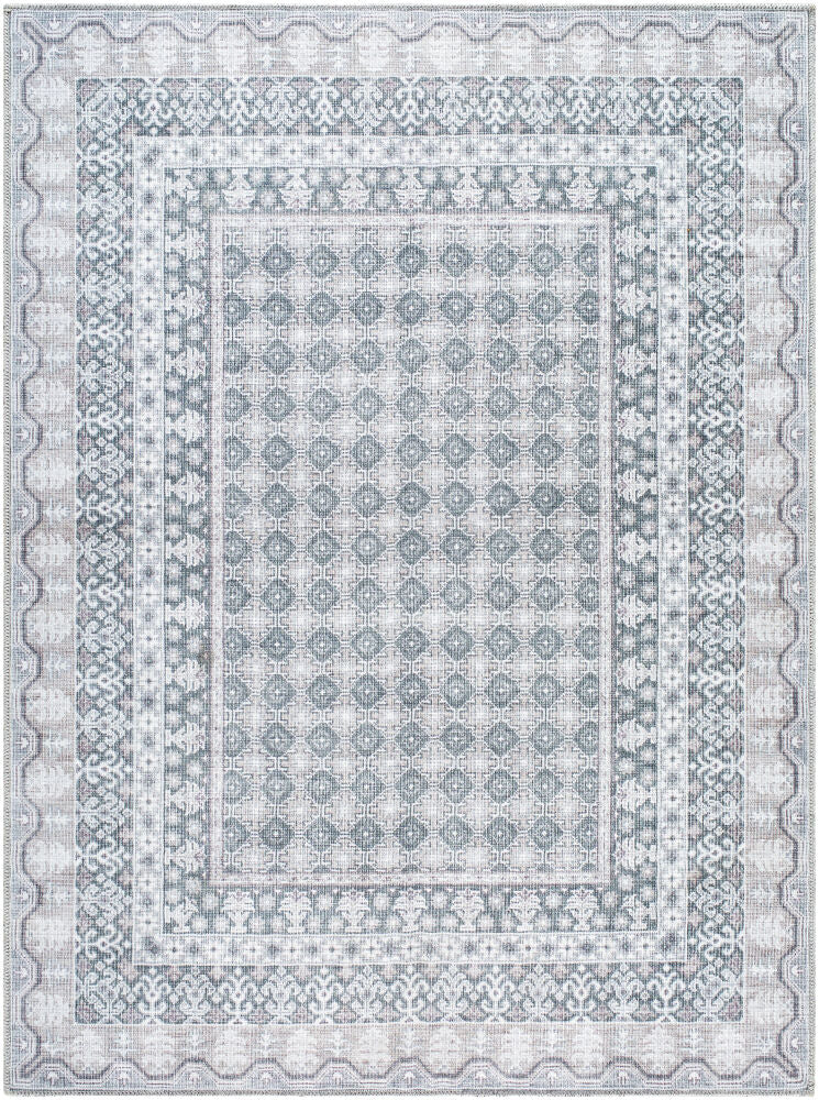 Rainier Machine Woven Rug — Off-White/Pale Blue