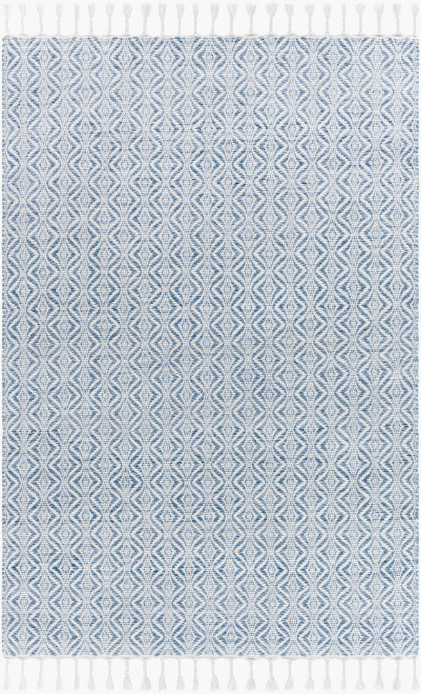 Peony Handmade Rug — Denim/White