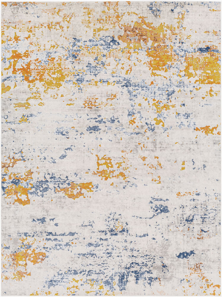 Porto Machine Woven Rug — Black/Burnt Orange