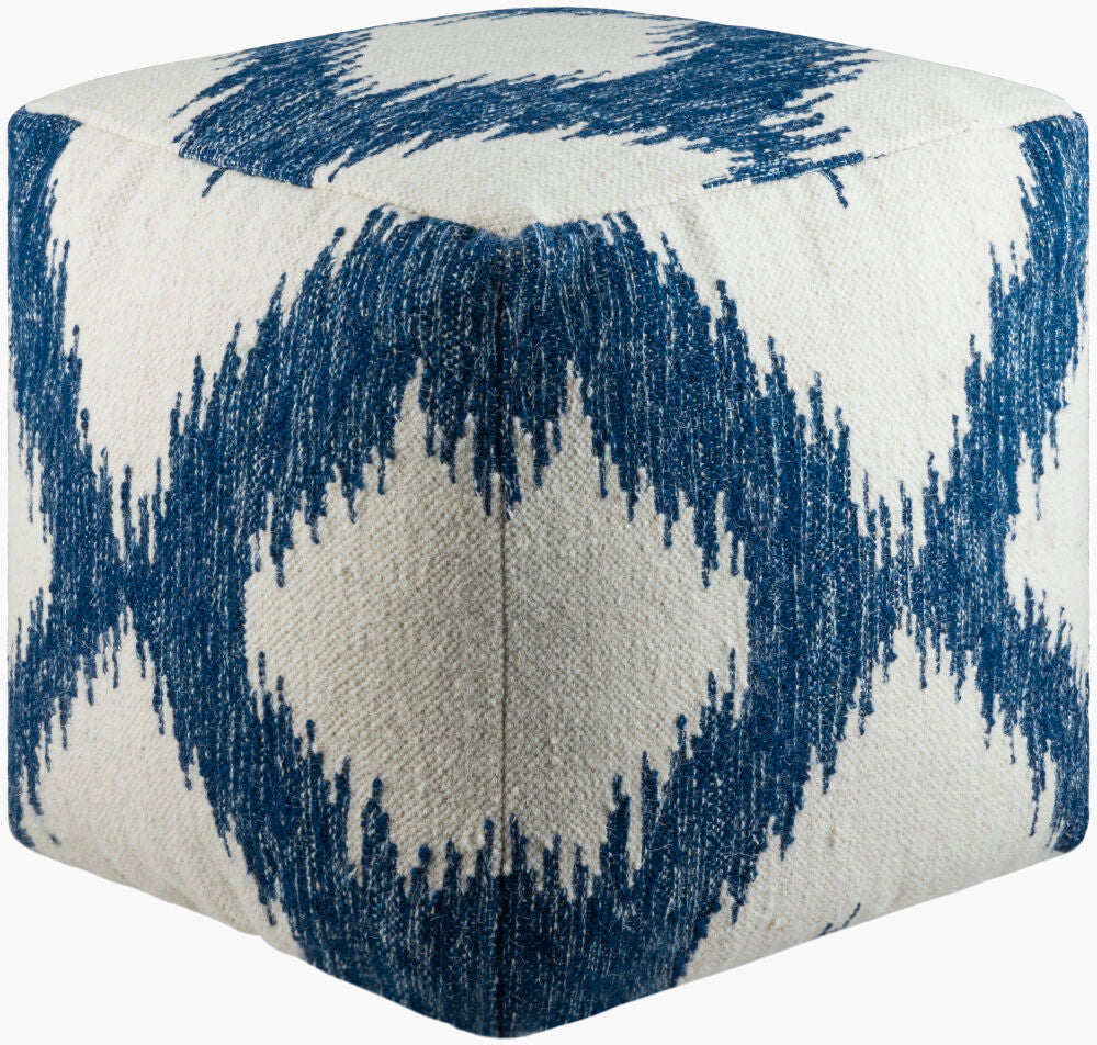 Frontier Pouf — Denim/Light Beige