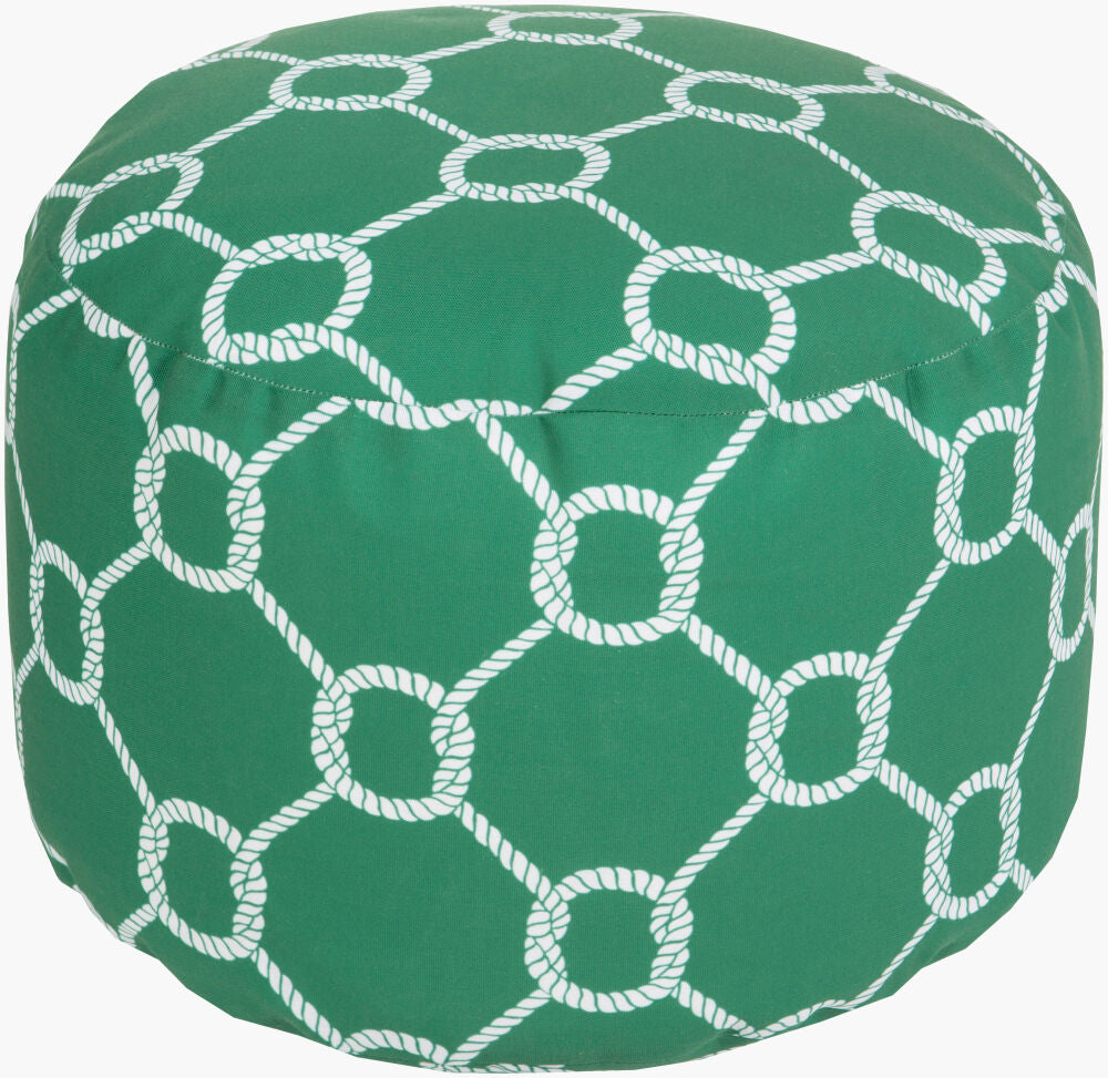 Rain Pouf — Emerald/Off-White