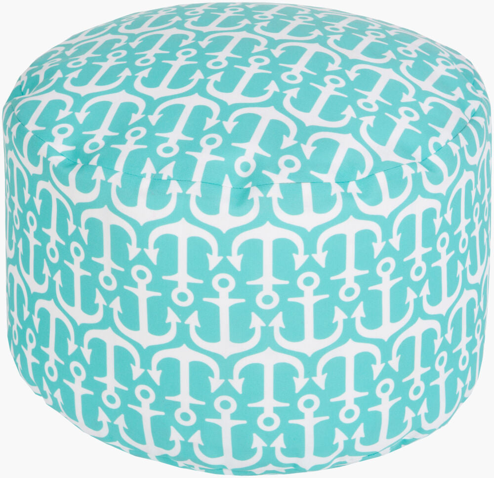 Rain Pouf — Aqua/Off-White