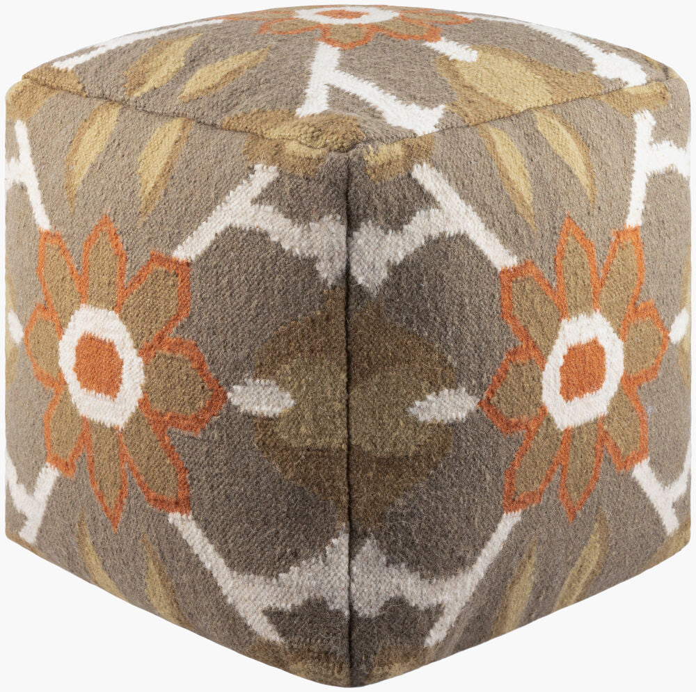 Frontier Pouf — Ivory/Olive