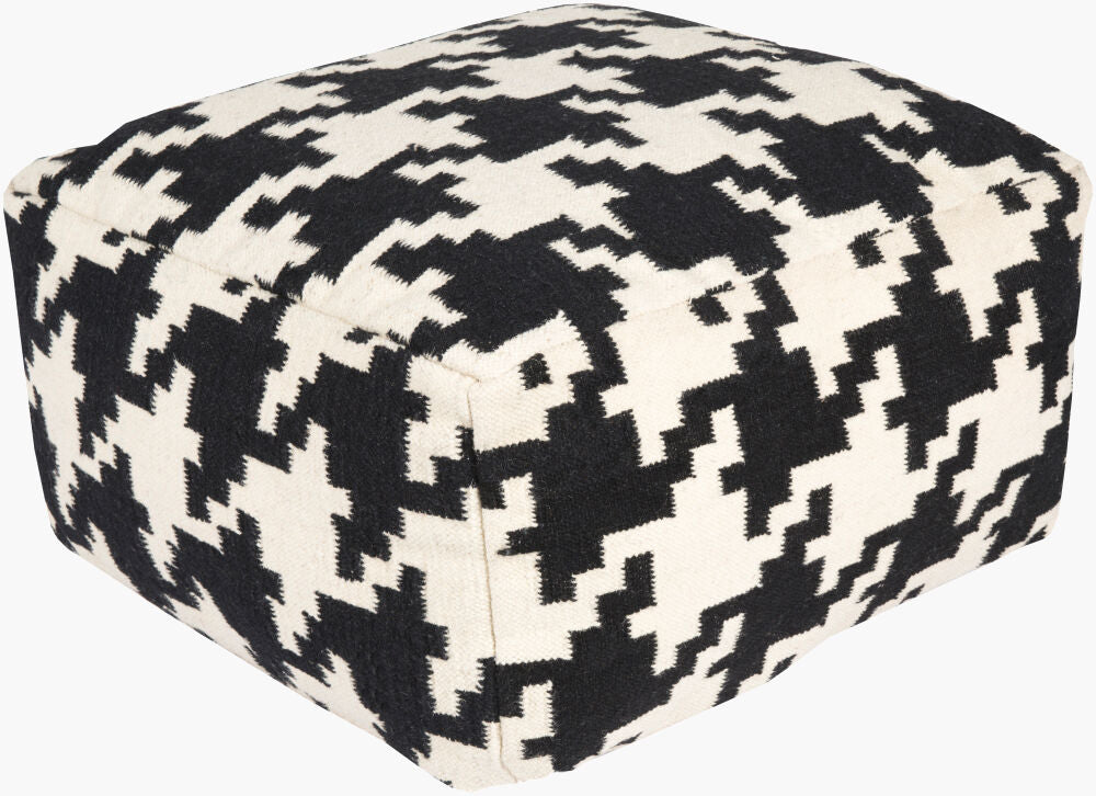 Frontier Pouf — Black/Cream
