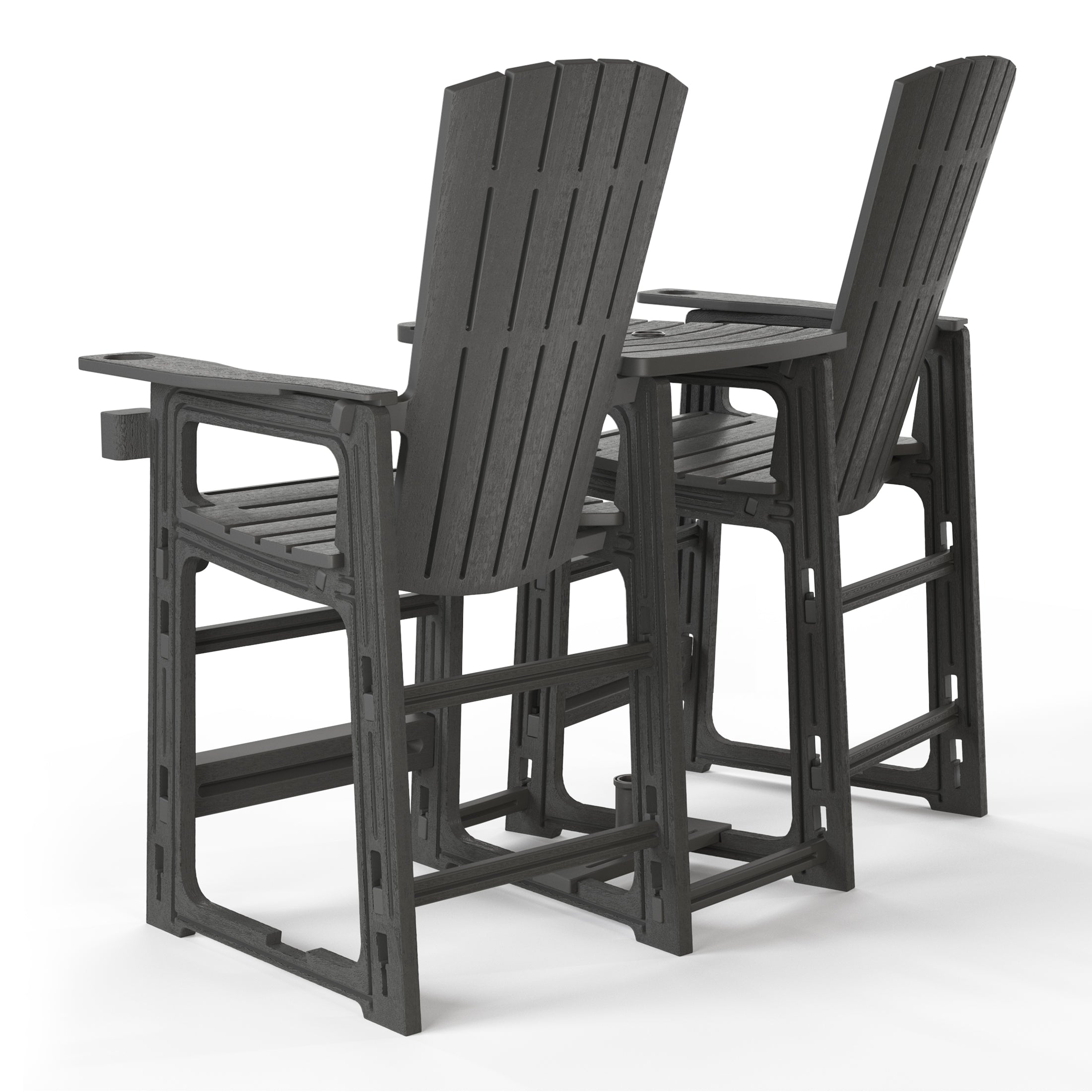 Snap’n Lock Adirondack Balcony Two-Chair Set with Connecting Wedge Table (No Tools or Hardware Required) Seahawk Designs Patio Chairs