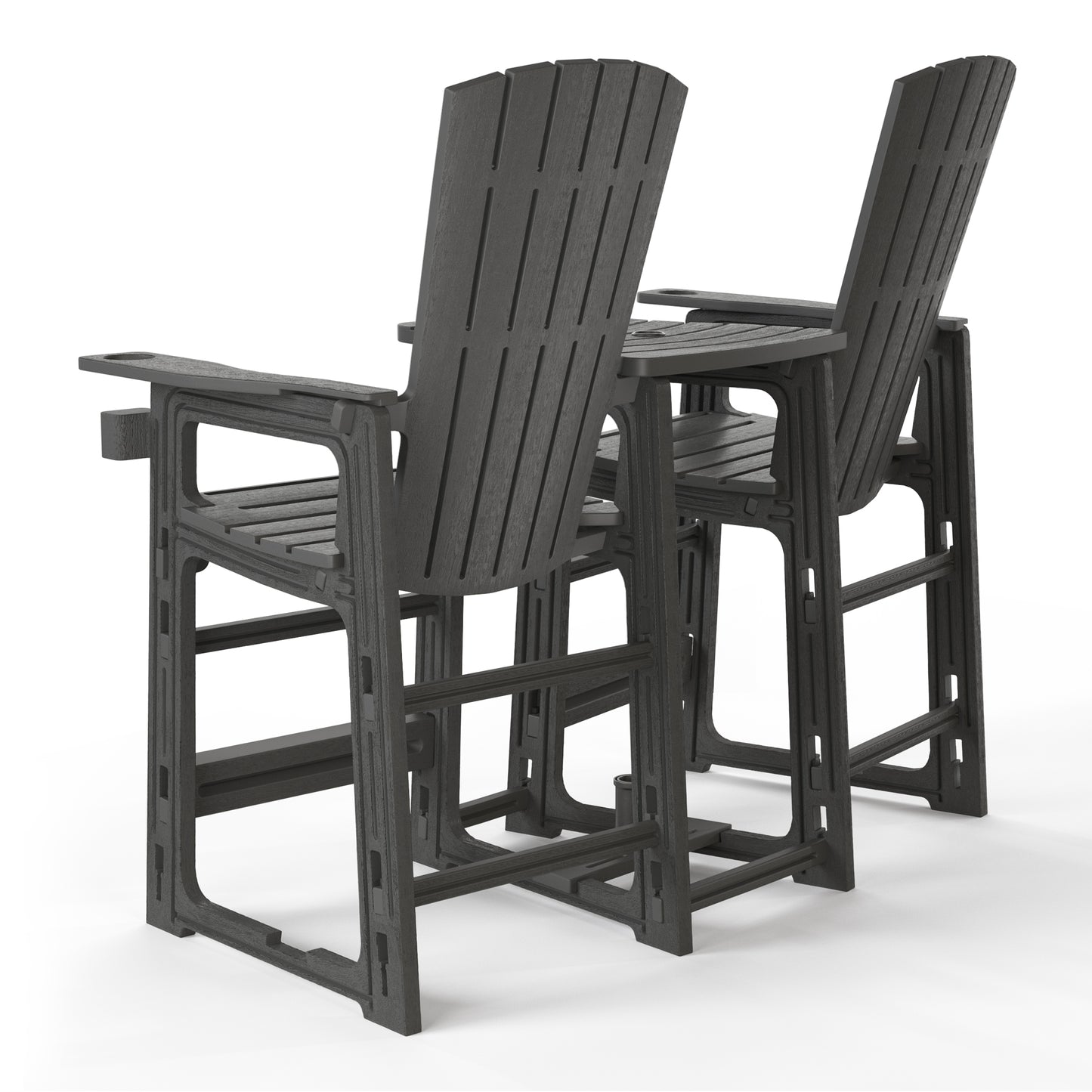 Snap’n Lock Adirondack Balcony Two-Chair Set with Connecting Wedge Table (No Tools or Hardware Required) Seahawk Designs Patio Chairs