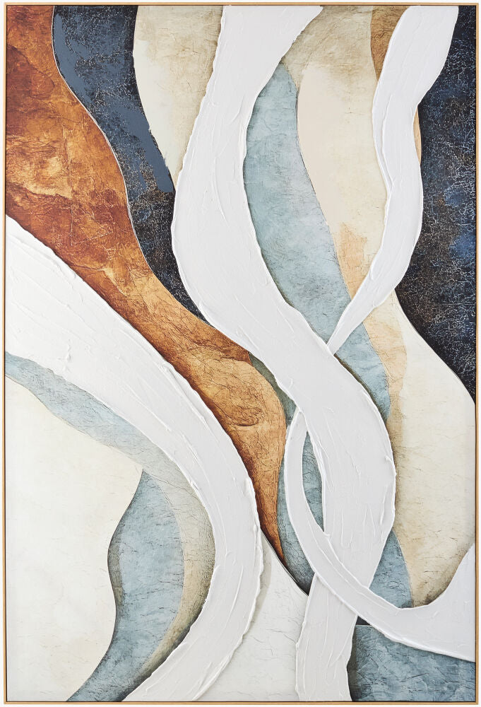 Praya Framed Art — Blue/Brown
