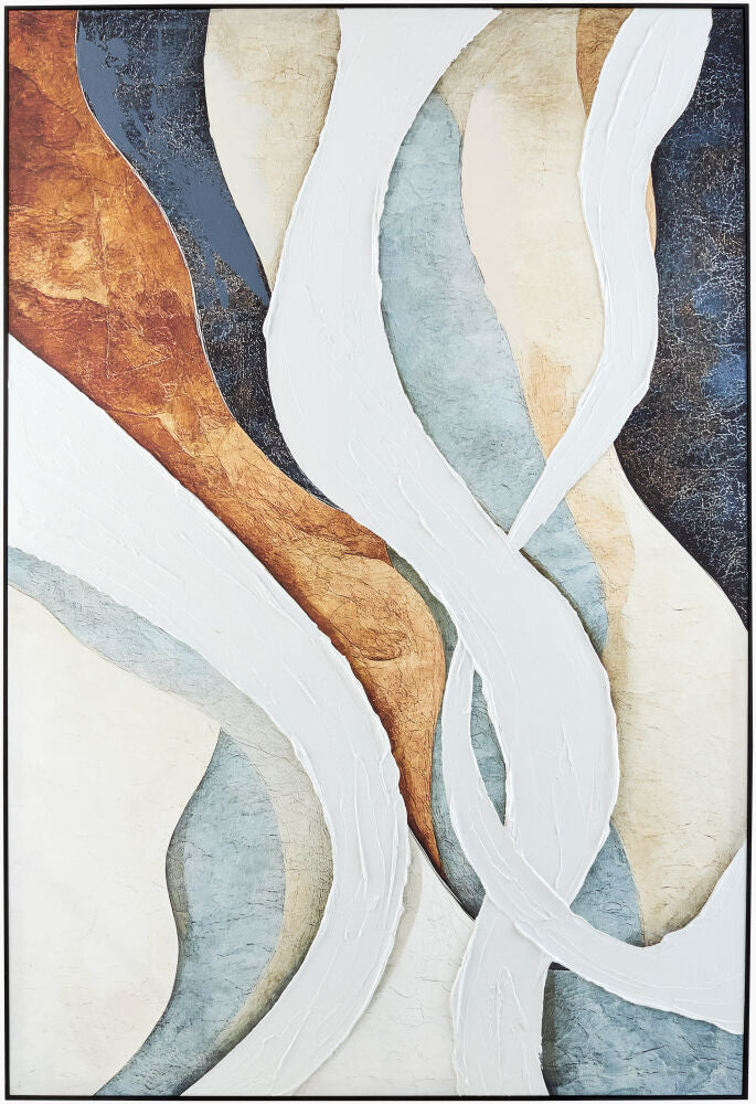 Praya Framed Art — Blue/Light Gray