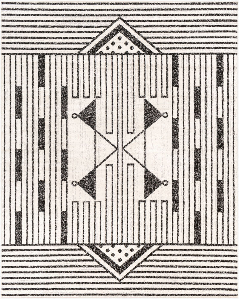 Pisa Machine Woven Rug — Black/Charcoal