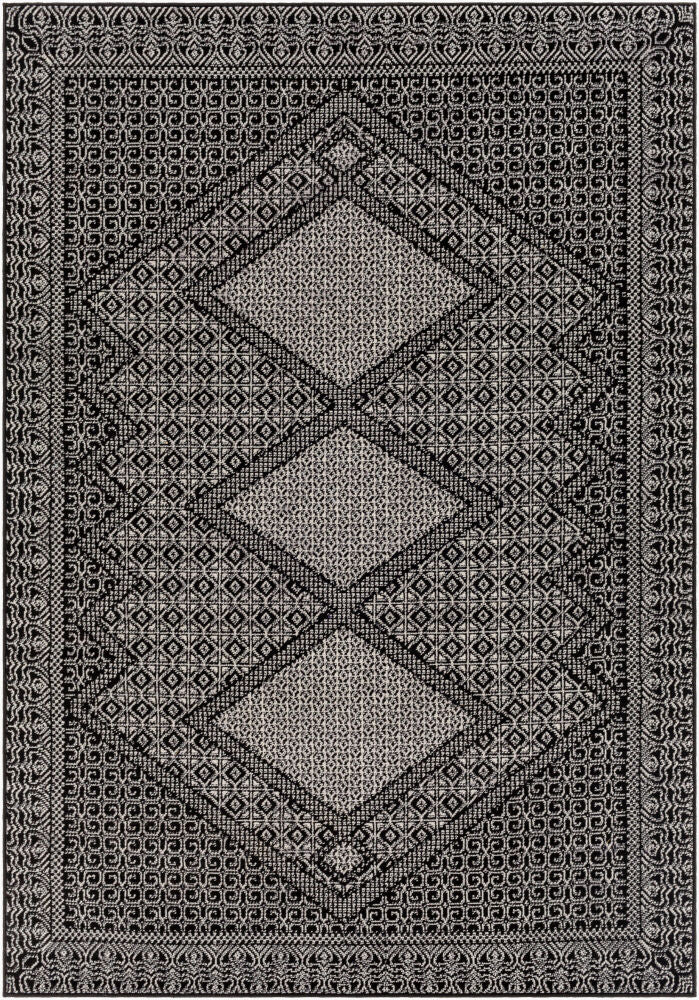 Pisa Machine Woven Rug — Black/Light Gray