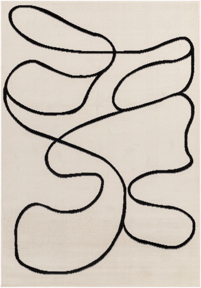 Pisa Machine Woven Rug — Black/Light Gray