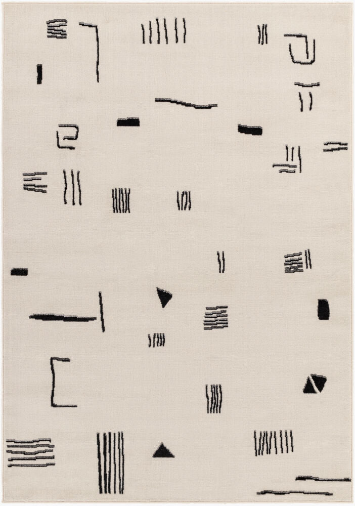 Pisa Machine Woven Rug — Black/Light Gray